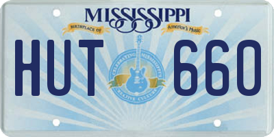 MS license plate HUT660
