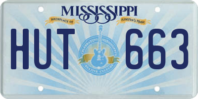 MS license plate HUT663