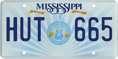 MS license plate HUT665