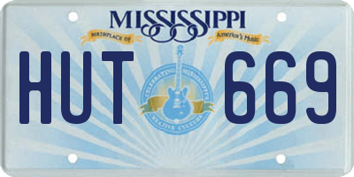 MS license plate HUT669