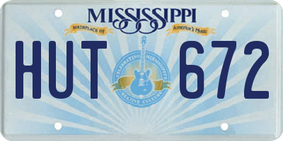 MS license plate HUT672