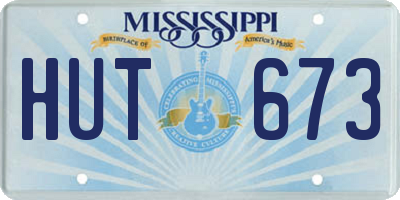 MS license plate HUT673