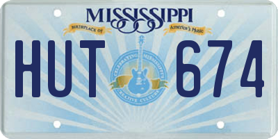 MS license plate HUT674