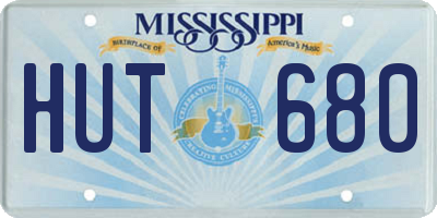 MS license plate HUT680