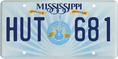 MS license plate HUT681