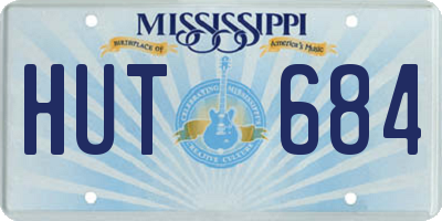 MS license plate HUT684