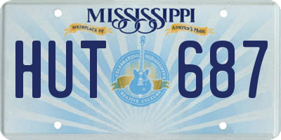 MS license plate HUT687