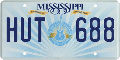 MS license plate HUT688