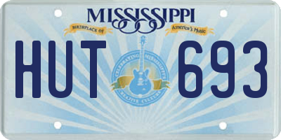 MS license plate HUT693