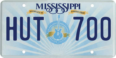 MS license plate HUT700
