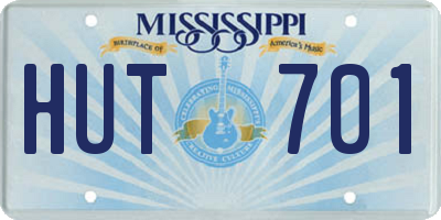 MS license plate HUT701