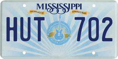 MS license plate HUT702