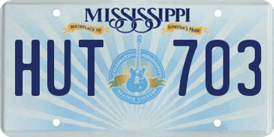 MS license plate HUT703