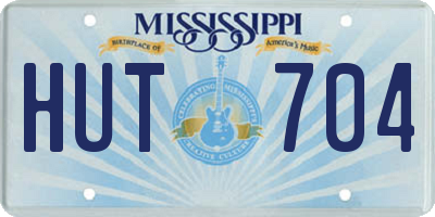 MS license plate HUT704