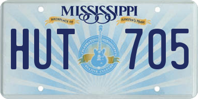 MS license plate HUT705