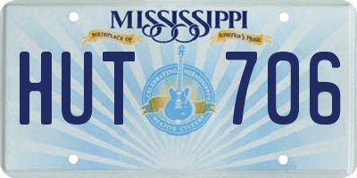 MS license plate HUT706