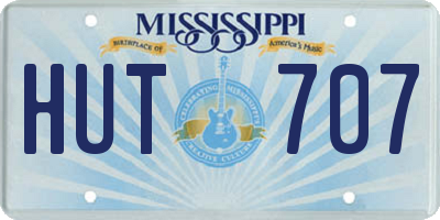 MS license plate HUT707