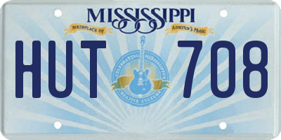 MS license plate HUT708