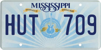 MS license plate HUT709