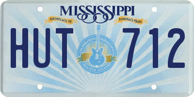 MS license plate HUT712
