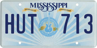 MS license plate HUT713