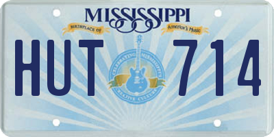 MS license plate HUT714