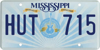MS license plate HUT715