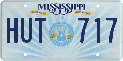 MS license plate HUT717