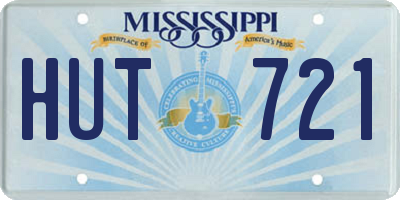 MS license plate HUT721
