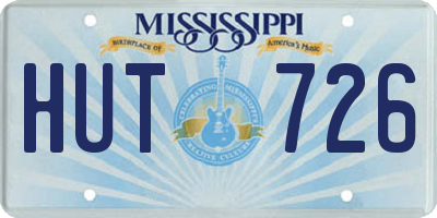 MS license plate HUT726