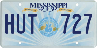 MS license plate HUT727