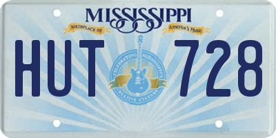 MS license plate HUT728