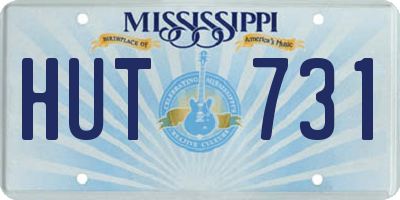 MS license plate HUT731