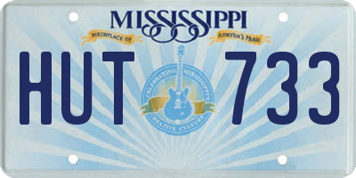 MS license plate HUT733