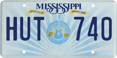 MS license plate HUT740
