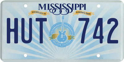 MS license plate HUT742