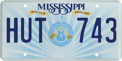 MS license plate HUT743
