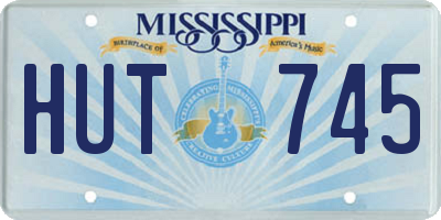 MS license plate HUT745