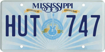 MS license plate HUT747