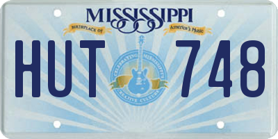 MS license plate HUT748