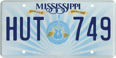 MS license plate HUT749