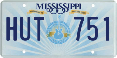 MS license plate HUT751