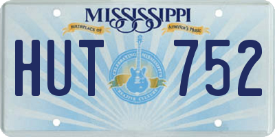 MS license plate HUT752