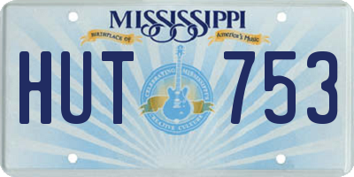 MS license plate HUT753