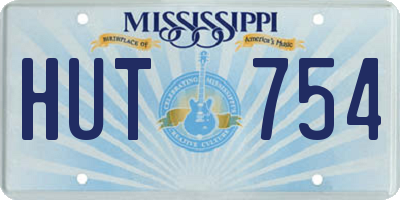 MS license plate HUT754