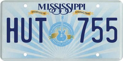 MS license plate HUT755