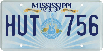 MS license plate HUT756