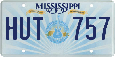 MS license plate HUT757