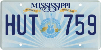 MS license plate HUT759