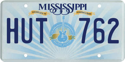 MS license plate HUT762